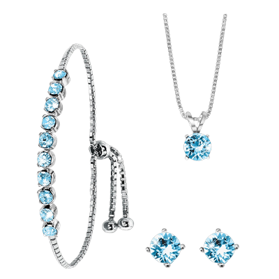 Lucardi Set 925 Silber - Aqua 42.0mm Damen