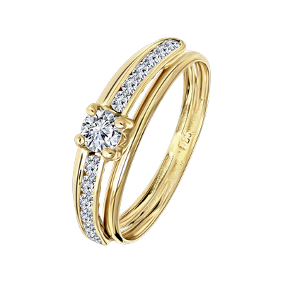 Lucardi Ringe 9 carat 585 Gold - 55mm Damen Image
