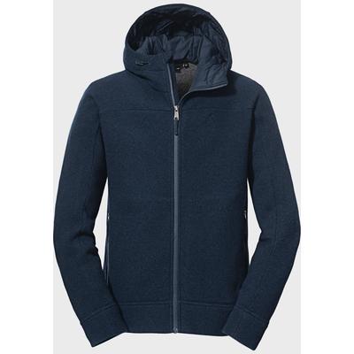 Fleecejacke SCHÖFFEL "Fleece Hoody Lakefield M", Herren, Gr. 56, blau (8820, blau), Oberstoff Rumpf: 50% Wolle 27% Polyester 23% Nylon Futter Kapuze: 100% Polyester Wattierung Kapuze: 100% Polyester, modisch, regular fit, hoch geschlossener... Image