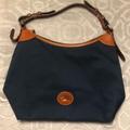 Dooney & Bourke Bags | Dooney & Bourke Chic! Classic Casual Navy Nylon & Signature Leather Hobo | Color: Blue/Brown | Size: Os