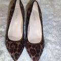 Nine West Shoes | Nine West Faux Fur Leopard Print Pumps Size 8 | Color: Black/Brown | Size: 8