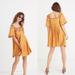 Madewell Dresses | Madewell Embroidered Square Neck Mini Dress Size S Nwt | Color: Orange/Yellow | Size: S