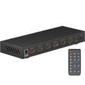 goobay 58478 HDMI Matrix Schalter 4 auf 2 / Matrix Switch Splitter 4k @ 30Hz / Mit Fernbedienung für Blu ray Player, Xbox, PS5 und TV / 4 IN 2 Out Umschalter