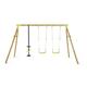 Plum Play Premium Colobus Outdoor Garden Wooden Double Swing Set and 2 Seater Glider – Round Pole FSC Timber – Max User 50kg per seat – Suitable from 3 Years Plus