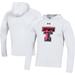 Men's Under Armour White Texas Tech Red Raiders School Logo Raglan Long Sleeve Hoodie Performance T-Shirt