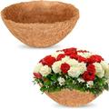 ZeeDix 2PCS 18Inch Coconut Liners Coco Coir Hanging Basket Liners 100% Natural Coco Fiber Liners Round Coco Liners for Planters Flowers Vegetables