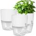 Topboutique Self Watering Planters 3 Pack Self Watering Pots for Indoor Plants Wicking Pots Modern Decorative Planter Pot for House Plants Aloe Herbs African Violets Succulents (6 Inch White )