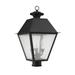 3 Light Outdoor Post Top Lantern in Coastal Style 12 inches Wide By 20 inches High-Black Finish Bailey Street Home 218-Bel-1119426