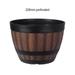 Resin Whiskey Barrel Flower Pot Round Planter Vintage Style Indoor Outdoor Garden Yard Patio