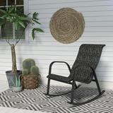 Grand Patio Outdoor Rocking Chair for Porch All-Weather Rocker Chair for Patio with Steel Frame Sling Textile Lounge Chair for Patio Balcony Garden Backyard Black