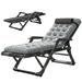 Lilypelle Folding Lounge Chair for Adults Adjustable 4-fold Reclining Folding Chaise with Pillow Outdoor Portable Sleeping Cots 440lbs Portable Camping Cot Gray
