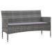 Walmeck 3-Seater Patio Sofa with Cushions Gray Poly Rattan