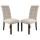 CLEARANCE! Beige Tufted Dining Chairs Set of 2 Upholstered High Back Padded Dining Chairs w/Solid Wood Legs Classic Fabric Linen Dining Side Chair for Home/Kitchen/Living Room/Party S12493