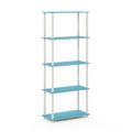 Furinno Turn-N-Tube 5-Tier Multipurpose Shelf Display Rack Light Blue and White