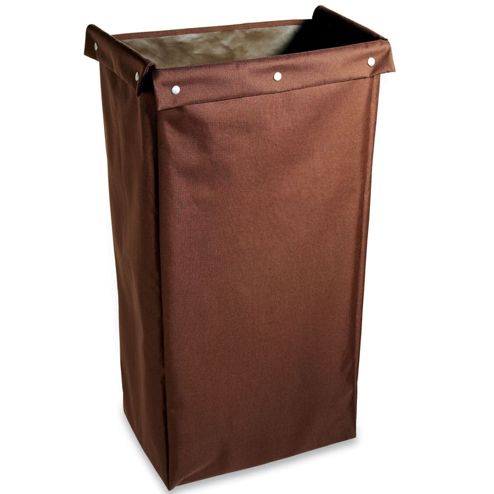 Hospitality 1 Source HCBFO36BR Polyester Housekeeping Bag w/ Fold Over Top & Snaps - 18"W x 12"D x 36"H, Brown