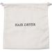 Hospitality 1 Source HDBAG-WH Hair Dryer Bag w/ Drawstring Closure - 12" x 12", Poly/Cotton, White w/ Navy Embroidery