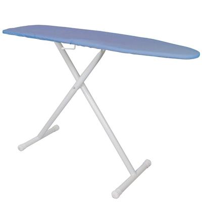 Hospitality 1 Source IB48CDSF02 Compact Ironing Board w/ Blue Cotton Cover - 48"L x 14"W x 36"H, White Steel Legs