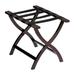 Hospitality 1 Source LRWMC04 Folding Luggage Rack w/ 2 1/4" Black Straps - 23"W x 17"D x 20"H, Rosewood