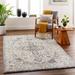 Huela 7'10" Square Modern Natural Gray/Royal Denim/Gray/Dark Beige/Multi Brown Area Rug - Hauteloom