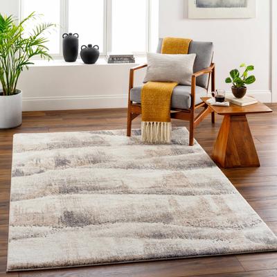Banji 4'3" x 5'7" Modern Natural Gray/Eggplant/Gray/Nutmeg/Dark Gray/Natural Gray/Gray/Nutmeg/Natural Gray/Gray/Light Brown/Beige Area Rug - Boutique Rugs