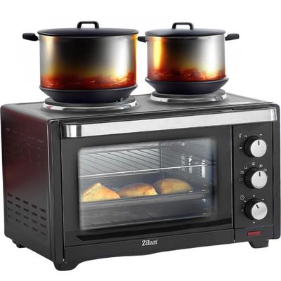 Minibackofen 28 Liter Kleiner Backofen Mini Oven 3200 w 100-230°C - Schwarz - Zilan