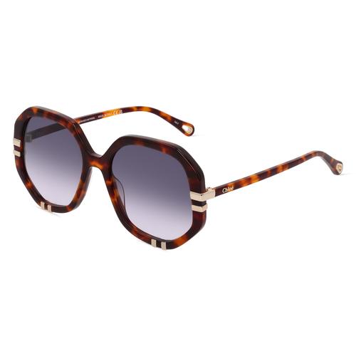 Chloé CH0105S Unisex-Sonnenbrille Vollrand Achteckig Bio-Acetat-Gestell, braun