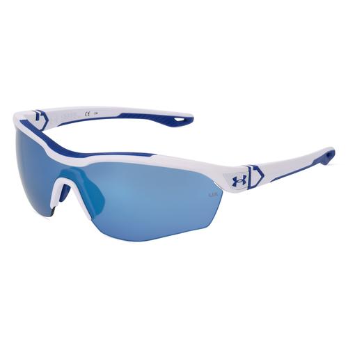 Under Armour UA YARD PRO Unisex-Sonnenbrille Vollrand Monoscheibe Kunststoff-Gestell, blau