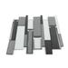 HAORE HOME 12" W x 12" L Linear Glass Mosaic Wall Tile Glass in Gray/Black | 7.8 H x 1.89 W x 0.31 D in | Wayfair HAOREHOME-UG004