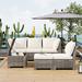 6-Pieces Outdoor Garden Patio Furniture Sets for 5, Sectional Sofa Sets with Extra Storage Space & Multifunctional Application
