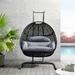 Patio PE Rattan Double Swing Chair With Stand, Two Person Hanging Chair for Balcony, Courtyard