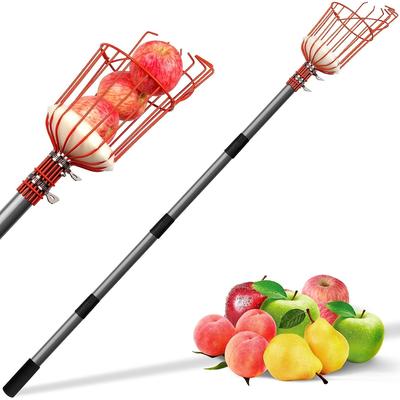 WaLensee 5.5FT Fruit Picker, Adjustable Fruits Picker Tool with Lightweight Stainless Steel Pole and Big Basket