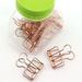 NXG 12 Pack Medium Metal Wire Binder Clips Office Supplier School Accessories Colorful Hollow Out Paper Organizer Paper Binder Clip (Rose Gold)