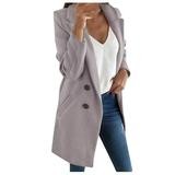 Dtydtpe Clearance Sales Shacket Jacket Women Woman Long Wool Coat Elegant Blend Coats Slim Female Long Coat Outerwear Jacket Womens Long Sleeve Tops Winter Coats for Women