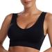 iOPQO Bras For Women Bralettes for Women Womens Lingeries Sports Seamless Mid Solid Color Sports Bra With Removable Bra Pad Nursing Bras Bralettes for Women Black M Push Up Bra Shapermint Bra