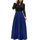 iOPQO Maxi Dress Casual Dresses Long Sleeve Dress for Women Women Fashion Long Sleeve Skeleton Printed Cocktail Party Elegant Casual Fashion Evening Party Long Dress Women s Casual Dress Blue S