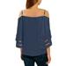 Dtydtpe 2024 Clearance Sales Tank Top for Women V Neck Mesh Panel Blouse 3/4 Bell Sleeve Dew Shoulder Casual Shirt Womens Tops