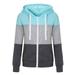 Dtydtpe Clearance Sales Cardigan for Women Casual Thin Zip Contrast Hood Patchwork Hoodies Jacket Coat Womens Long Sleeve Tops Winter Coats for Women