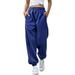 iOPQO Sweatpants Women Yoga Pants Women Women s Bottom Sweatpants Joggers Pants Workout High Waisted Yoga Lounge Pants With Pockets Wide Leg Sweatpants Women Pants for Women Blue Pants L