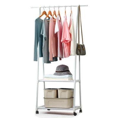 Rebrilliant Triangle Coat Rack Steel Tube Removable Large Capacity Hanging Clothes Tree Quilt Shoes Bags Boxes Hanger Stand Organizer Metal | Wayfair