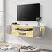 Wrought Studio™ Devendr Floating Entertainment Center for TVs up to 55" Wood in Brown | Wayfair 330891E5FD26487397B74925849496CC