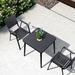 Hokku Designs Holohlavy Square 2 - Person 27.56" Long Aluminum Bistro Set Wood/Plastic/Metal in Black/Brown | 27.56 W x 27.56 D in | Outdoor Furniture | Wayfair