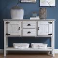 Rosalind Wheeler Artura 48" Solid Wood Console Table Wood in White | 33 H x 48 W x 13.8 D in | Wayfair E9F1E19FD1F143DB9DB388B5957C195A