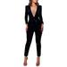 iOPQO jumpsuits for women Womens Black Sequin V Neck Sexy Pack Hip Bodysuit Jumpsuit Women s Jumpsuit Black M