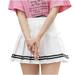 iOPQO maxi dress for women Women Fashion High Waist Pleated Slim Solid A-line Skirt Plus Size Dress White M