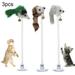 Jiaroswwei 3Pcs Pet Cats Kitten Funny Spring Suction Cup Feather Mouse Elastic Scratch Toys