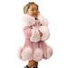 Aayomet Coat For Toddler Girls Girls Big Kid Heavy 3 in 1 Winter Jacket Wind Water-Resistant Shell Inner Pink 6-7 Years