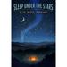 Blue Ridge Parkway Sleep Under the Stars Tent and Night Sky (36x54 Giclee Gallery Art Print Vivid Textured Wall Decor)