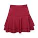 iOPQO Summer Dress Dress Pants Women Skirts for Women Ladys Elastic High Waist Safety Pants Skirt Solid Casual Double-Layer Base Skirt Skirt Wine Xxl