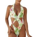 iOPQO jumpsuits for women Women s Plus Size One-Piece Prints Swimsuits Bathing Suit With Tummy Control Swimwear Swimwears One Pieces Green XL
