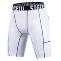 iOPQO men s pants Mens New Sports Fitness Quick-drying Training Tight Pocket Athletic Shorts Pants Men s Gym Pants White L